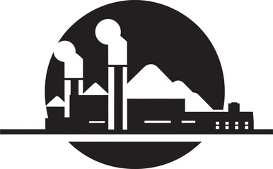 Smog Scape Vector Graphics and Icons Showcasing Factory Pollution Toxic Industrial Landscape Vector Logo and Design Reflecting Air Contamination