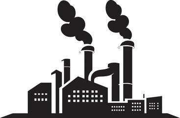 Factory Fallout Pollution Vector Design and Logo Showcase Environmental Crisis Factory Air Pollution Vector Graphics Assortment