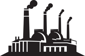 Industrial Decay Vector Graphics and Icons Reflecting Air Pollution Smoggy City Skylines Vector Logo and Design Illustrating Urban Air Contamination