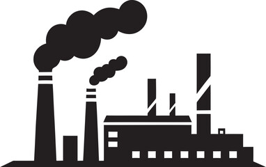 Obraz premium Chemical Cloudscape Vector Logo and Design Highlighting Factory Pollution Industrial Inferno Vector Graphics and Icons Depicting Air Quality Deterioration