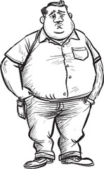 Plump Protector Vector Graphics Displaying the Fat Man Emblem Rotund Rescuer Vector Logo and Design with the Fat Man Illustration