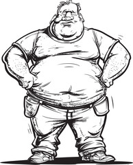 Rotund Rescuer Vector Logo and Design with the Fat Man Illustration Chubby Champion Vector Graphics Showcasing the Fat Man Icon