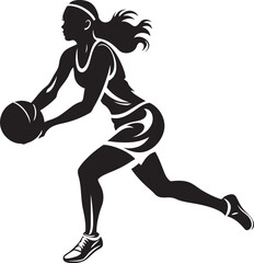 Slam Queen Vector Logo and Design Featuring a Female Basketball Players Dunk Dunk Dazzle Vector Illustration of a Female Basketball Player Slamming the Ball