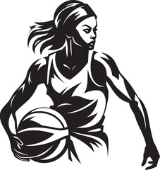 Dunk Dynasty Vector Illustration of a Female Basketball Player Making a Slam Dunk Hoop Highlight Vector Icon Illustrating a Female Basketball Players Slam Dunk