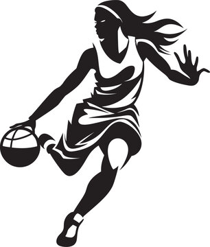 Skybound Slayer Female Basketball Player Dunk Vector Icon Rim Raptor Vector Graphics Featuring Female Players Dunk