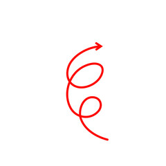 Vector hand drawn red spiral lines
