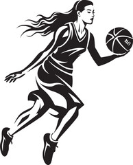 Slam Queen Vector Logo and Design Showcasing Female Player Dunk Dunk Dexterity Female Basketball Player Dunk Vector Graphics