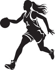 Dunk Dynamo Female Basketball Player Dunk Vector Illustration Basket Bombshell Vector Graphics Featuring Female Players Dunk
