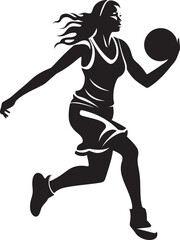 Dunk Divinity Vector Icon Depicting a Female Basketball Player Dunking Basket Boss Vector Design Featuring a Female Basketball Player Going for a Dunk