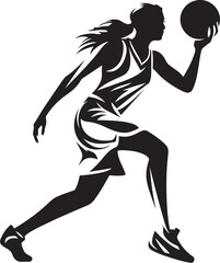 Hoop Huntress Vector Logo and Design Showcasing a Female Basketball Players Dunk Rim Rockstar Vector Icon Illustrating a Female Basketball Player Dunking