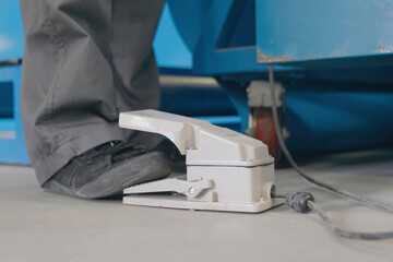 Foot pedal to control machine in the factory