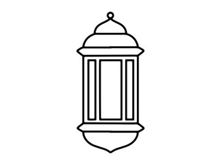 Ramadhan Kareem Lantern Line Art