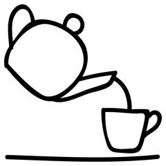 serving tea icon, simple vector design