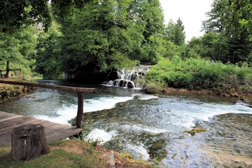 rapids in the old mill village Rastoke, Slunj,  Croatia