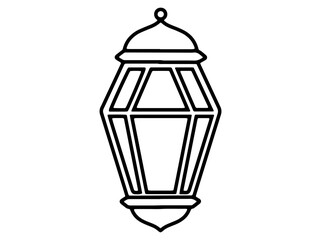 Ramadhan Kareem Lantern Line Art
