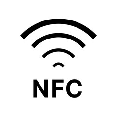 NFC sign. Contactless pay system icon. NFC payment symbol. wireless pay logo. Near field communication graphic pictogram. 