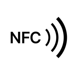 NFC sign. Contactless pay system icon. NFC payment symbol. wireless pay logo. Near field communication graphic pictogram. 