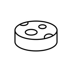 Cheese outline icons, minimalist vector illustration ,simple transparent graphic element .Isolated on white background