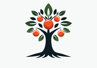 Fruit bearing tree. Logo vector illustration