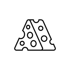 Cheese outline icons, minimalist vector illustration ,simple transparent graphic element .Isolated on white background