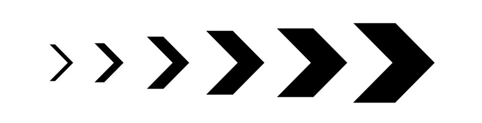  Arrow icon. Sideways arrow icon striped direction sign. Turn right symbol.  Vector