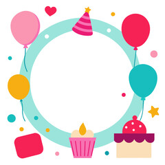 Birthday Decorated Frame Collage Vector 