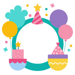 Birthday Decorated Frame Collage Vector 