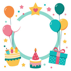 Birthday Collage Picture Frame Vector