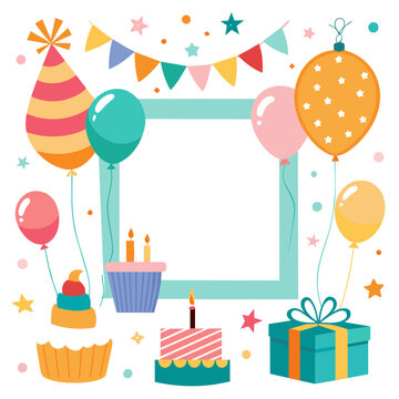Birthday Collage Picture Frame Vector