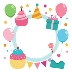 Birthday Collage Picture Frame Vector