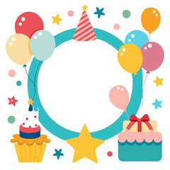 Birthday Collage Picture Frame Vector