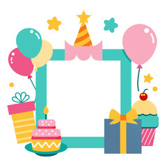 Birthday Collage Picture Frame Vector