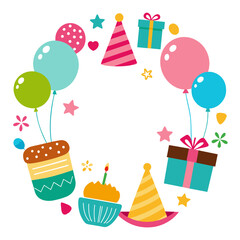 Birthday Collage Picture Frame Vector