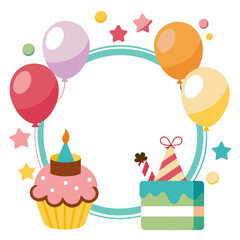 Birthday Collage Picture Frame Vector