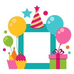 Birthday Collage Picture Frame Vector