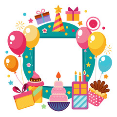 Naklejka premium Birthday Collage Picture Frame Vector