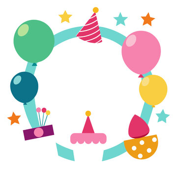Birthday Collage Picture Vector Illustration
