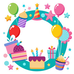 Birthday Collage Picture Vector Illustration