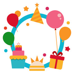 Birthday Collage Picture frame Vector Illustration