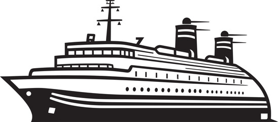 Crescendo Clipper Vector Ship Emblem for Musicians Serenade Skies Musical Artist Ship Iconic Design
