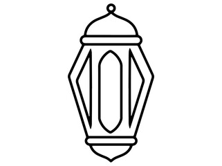 Ramadhan Kareem Lantern Line Art