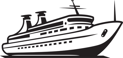 Symphonic Sailing Vector Ship Icon for Musicians Acoustic Odyssey Musical Artist Ship Emblematic Design