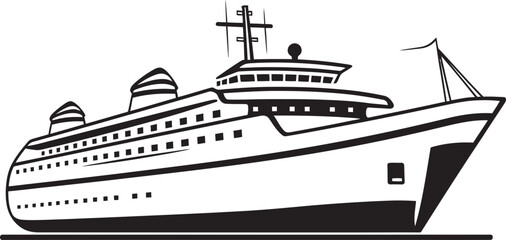 Rhythmic Routes Musician Artist Ship Iconic Emblem Harmony Hull Vector Ship Logo with Rhythmic Influence