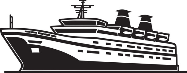 Serenade Seafaring Musical Ship Design and Logo Melody Mariner Musician Artist Ship Iconic Vector