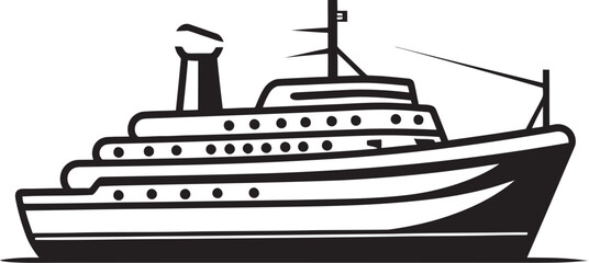 Rhythmic Reflections Ship Emblem for Musician Artists Serenade Seafaring Musical Ship Design and Logo