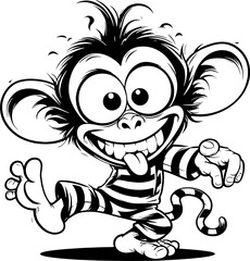Obraz premium Zany Monkey Cartoon icon 6