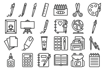 Stationery outline icon vector