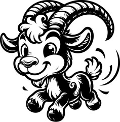 Zany Goat Cartoon icon 14 - obrazy, fototapety, plakaty