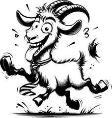 Zany Goat Cartoon icon 8 - obrazy, fototapety, plakaty