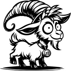 Zany Goat Cartoon icon 5 - obrazy, fototapety, plakaty